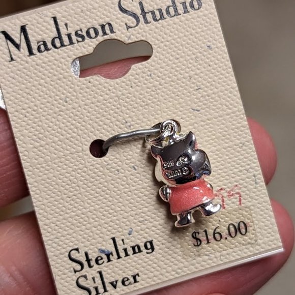 Madison Studio Sterling Silver Cat Charm NEW Bracelet Or Necklace - Picture 3 of 6